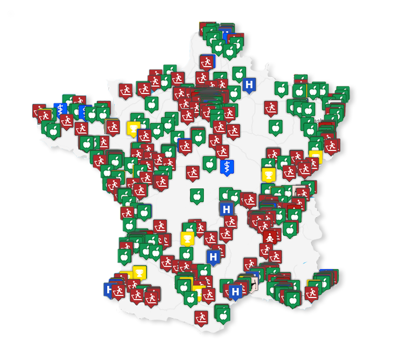 Carte des analyse de composition corporelle professionnelle en France